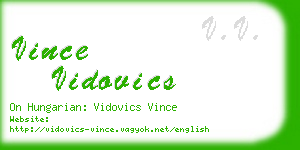 vince vidovics business card